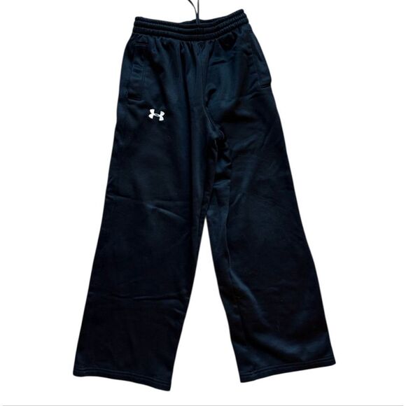 Youth Boys Under Armour Loose Fit Black Athletic Dri-Fit Track Pants - Sz S - Picture 1 of 1